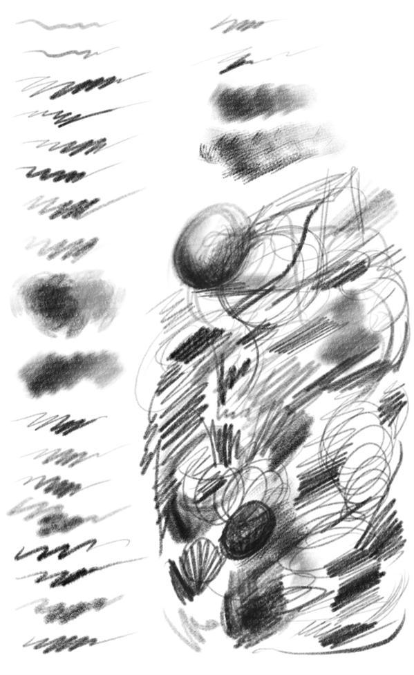 599x977 Pencil Drawing Brushes For Photoshop Psddude - Sketch Brush Photoshop