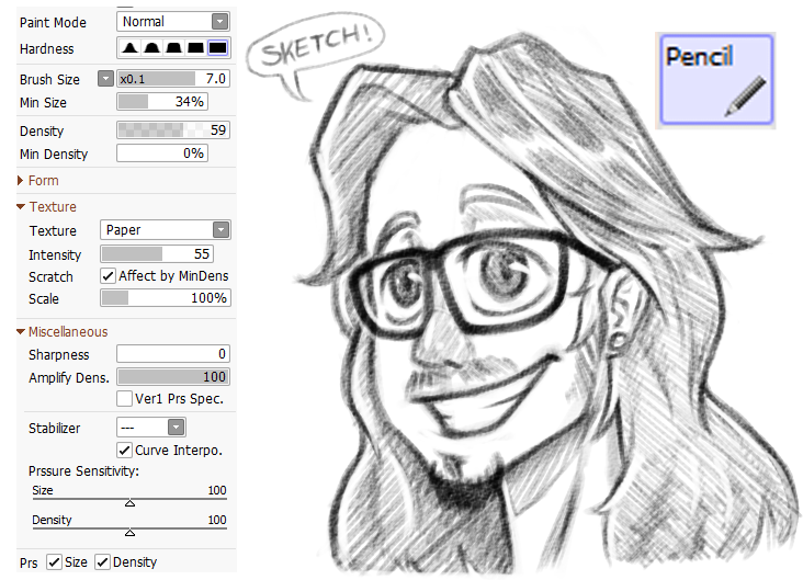 732x529 Sai 2.0] Sketch Brush By Cadusketches - Sketch Brush Sai