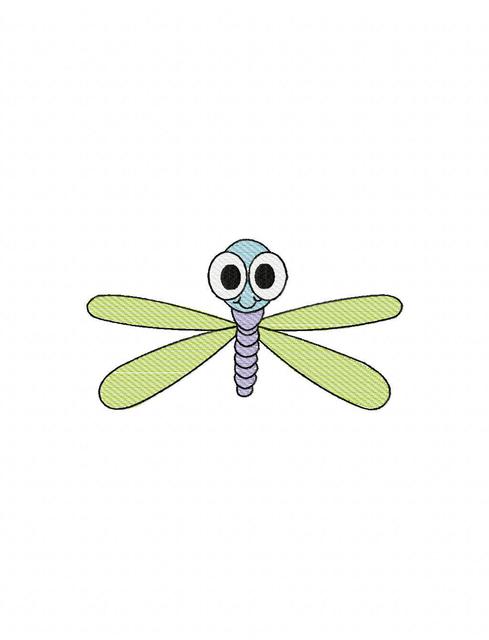 489x640 Dragonfly 1 Sketch Embroidery Design - Sketch Bug