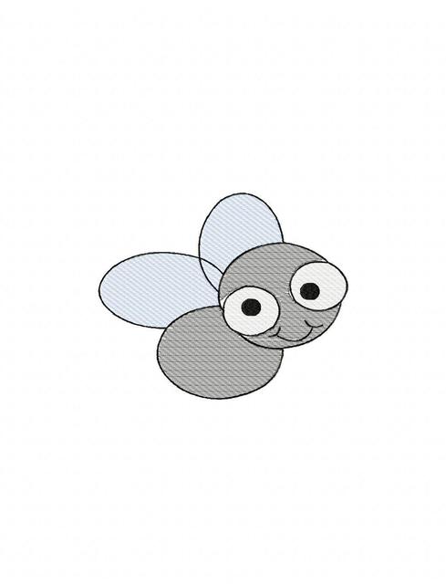 489x640 Fly 1 Sketch Embroidery Design - Sketch Bug