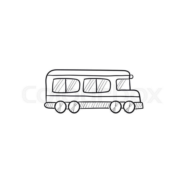 800x800 School Bus Vector Sketch Icon Isolated On Background. Hand Drawn - Sketch Bus