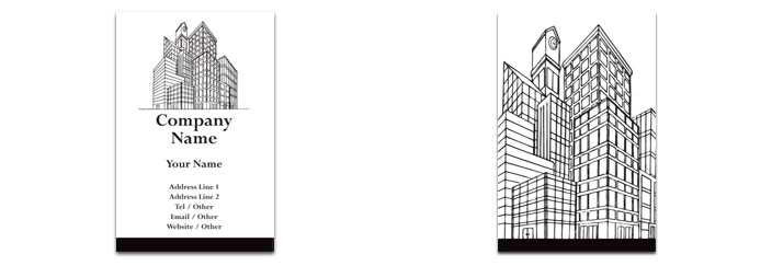 704x243 City Sketch Business Card Building Amp Construction Rocket Cards - Sketch Business