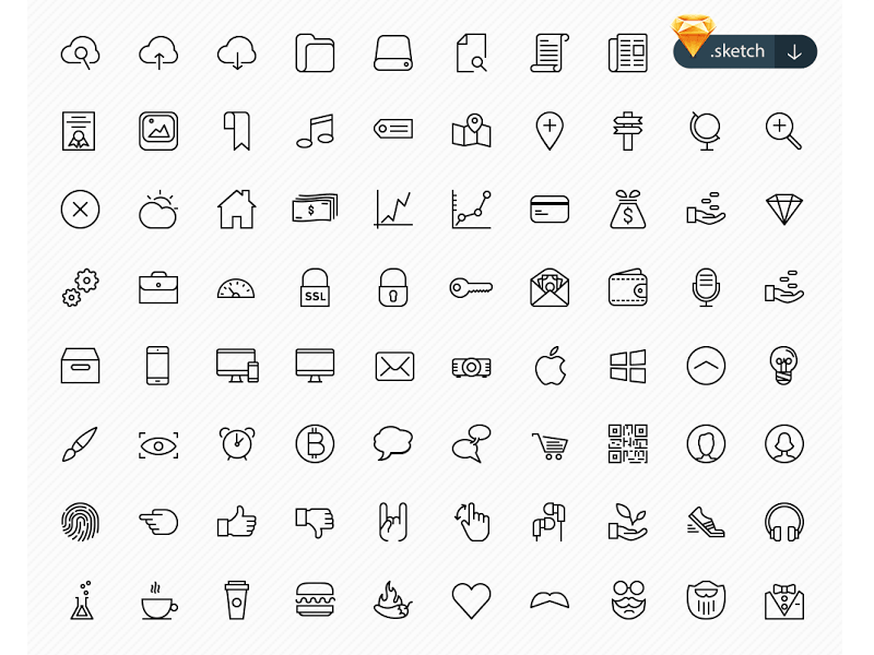800x600 Free 50 Sketch Business Icons Set Sketch Freebie - Sketch Business