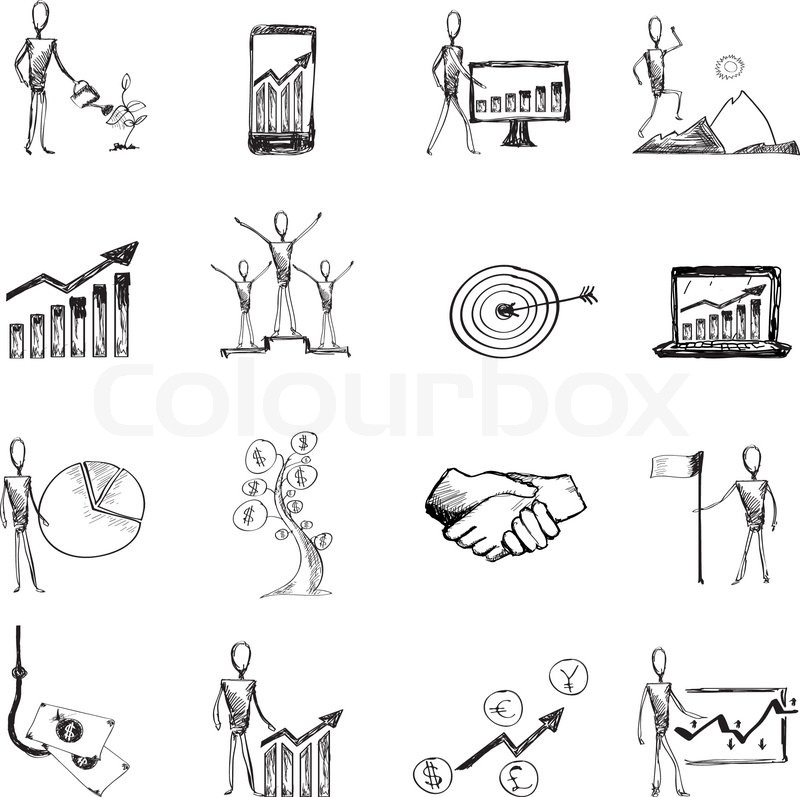 800x797 Sketch Business Organization Management Process People Icons Set - Sketch Business