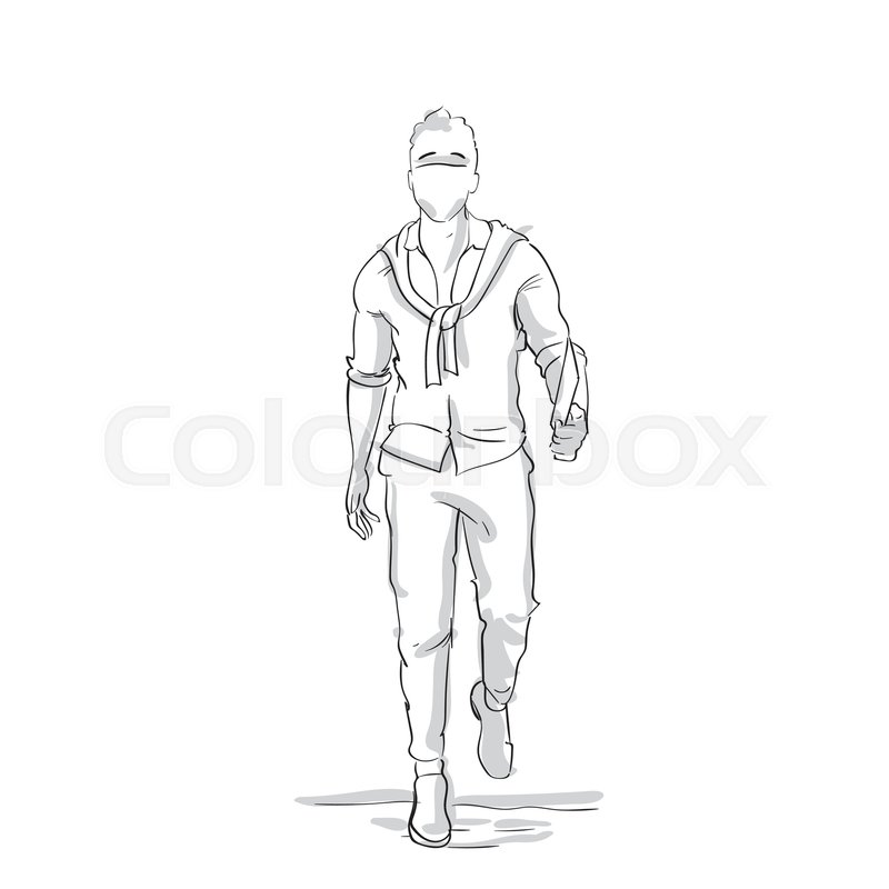 800x800 Businessman Silhouette Walking Forward Sketch Business Man Full - Sketch Business