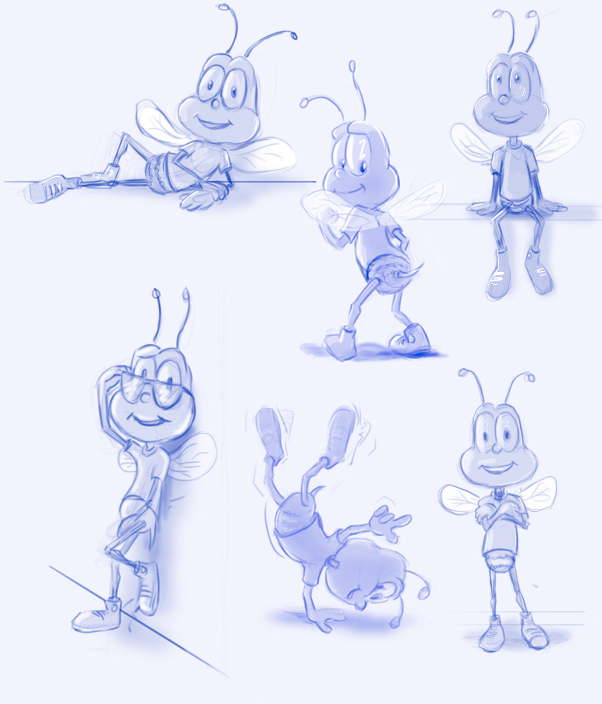 602x704 Cheerios Buzz Pose Sketches On Behance - Sketch Buzz