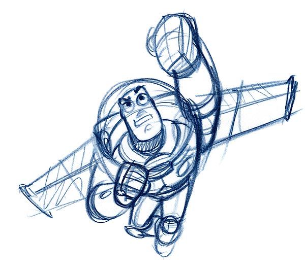 600x536 Pixar Buzz Lightyear Sketch Magical Kingdom Of Disney - Sketch Buzz