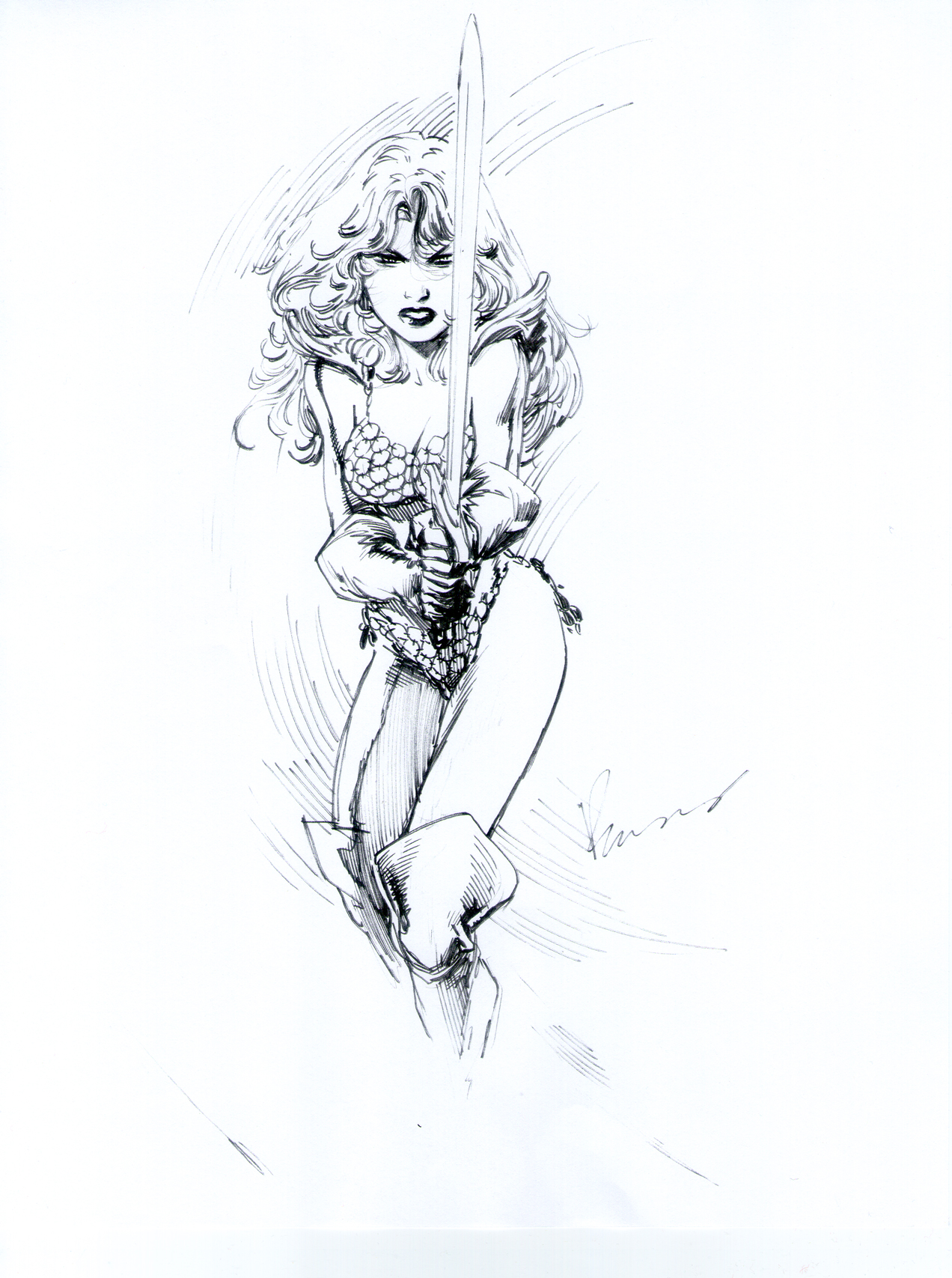 1272x1707 Red Sonja By Buzz - Sketch Buzz