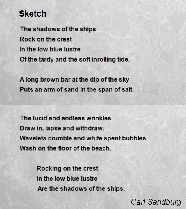 640x720 Sketch Poem By Carl Sandburg - Sketch By Carl Sandburg