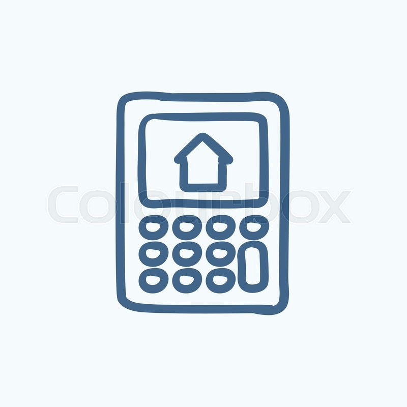 800x800 Calculator With House On Display Vector Sketch Icon Isolated On - Sketch Calculator