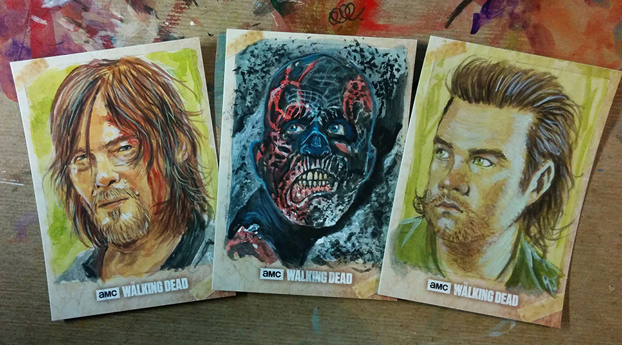 900x500 Topps The Walking Dead Season 6 Sketch Cards The Art Of Robert - Sketch Card Artist