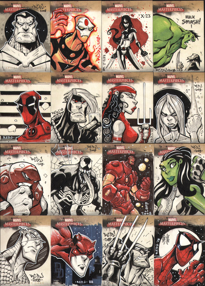 850x1184 Marvel Sketch Cards By Red J - Sketch Cards
