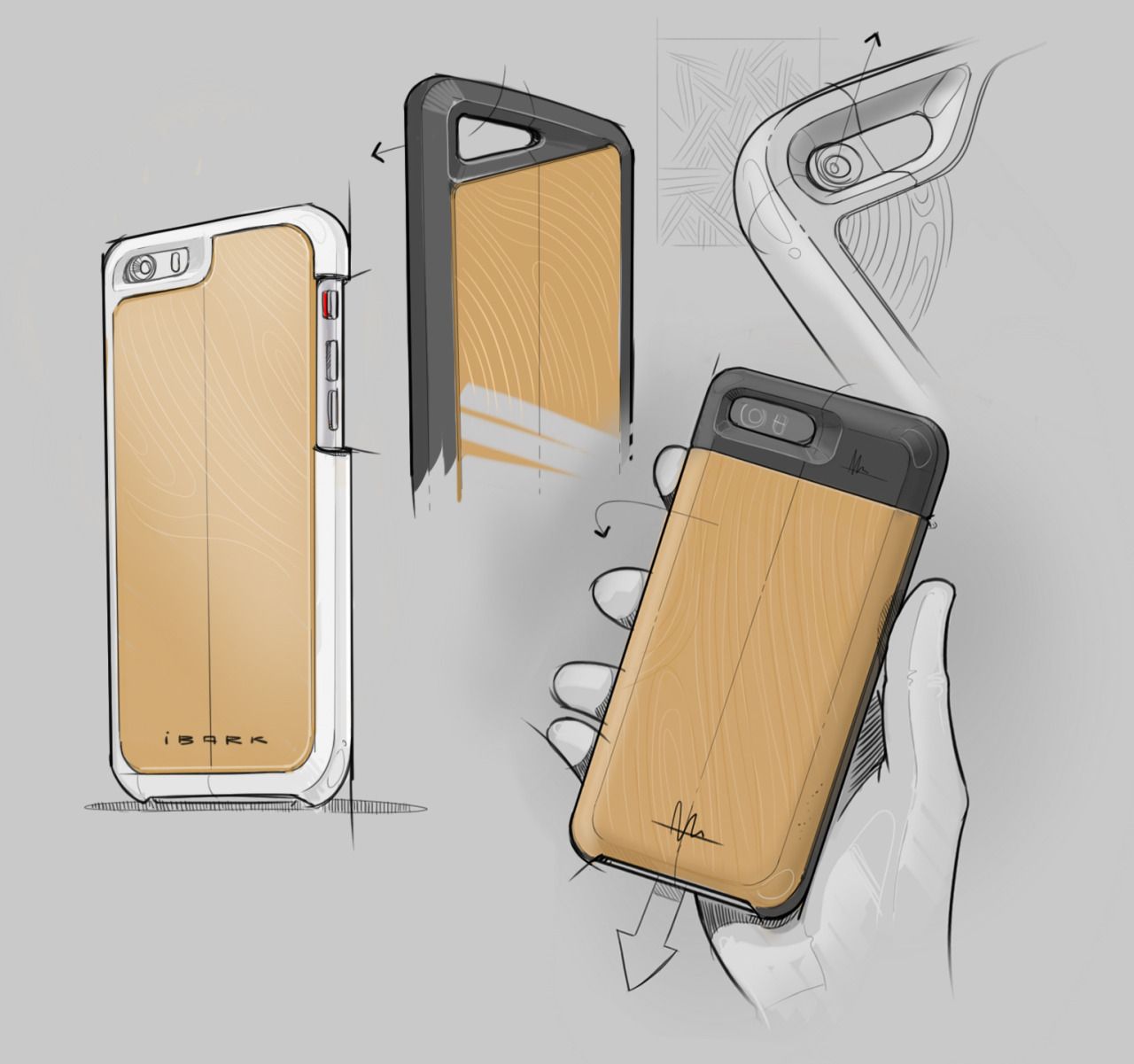1280x1201 Concept Sketches For Ibark 99% Compostable Iphone 66s Case. Now - Sketch Case