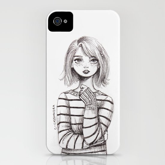 550x550 Girl Sketch Iphone Case By Ccassandra Society6 - Sketch Case