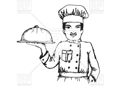400x283 Chef Sketch Vector Image Vector Artwork Of People Tumdee - Sketch Chef