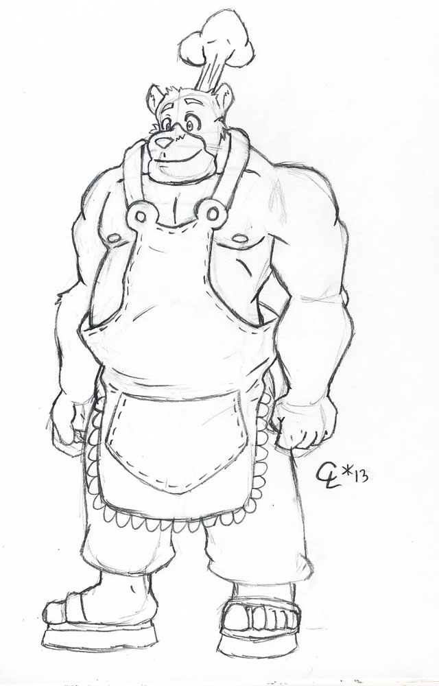 640x1000 Sketch A Doodle Bear Chef By Cronoliganthah - Sketch Chef