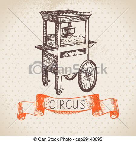 450x470 Hand Drawn Sketch Circus And Amusement Vector Illustration - Sketch Circus