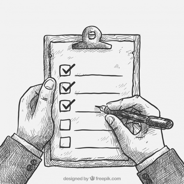 626x626 Vintage Background Of Hands Holding A Clipboard With Checklist - Sketch Clipboard
