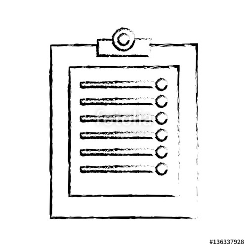 500x500 Clipboard With Checklist Icon Image Sketch Line Vector - Sketch Clipboard