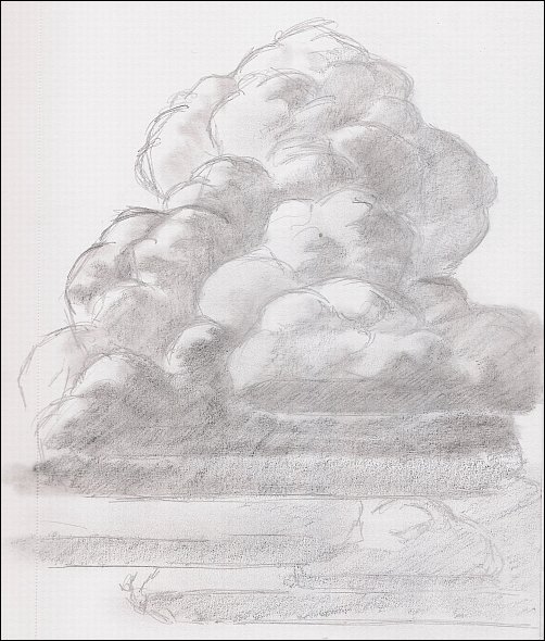 502x590 How To Draw Thunderhead Clouds - Sketch Cloud