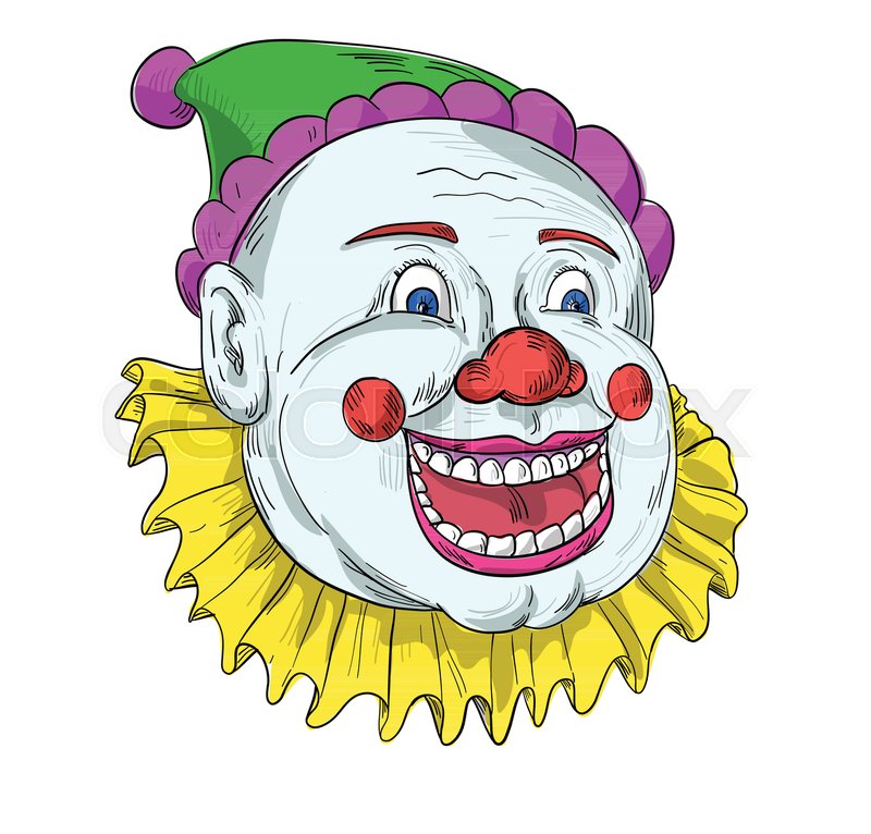 800x766 Drawing Sketch Style Illustration Of Head Of Vintage Circus Clown - Sketch Clown