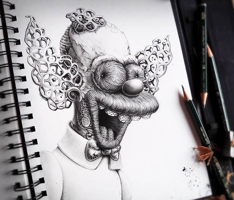 750x640 Krusty The Clown Sketch By Pez No. 820 - Sketch Clown