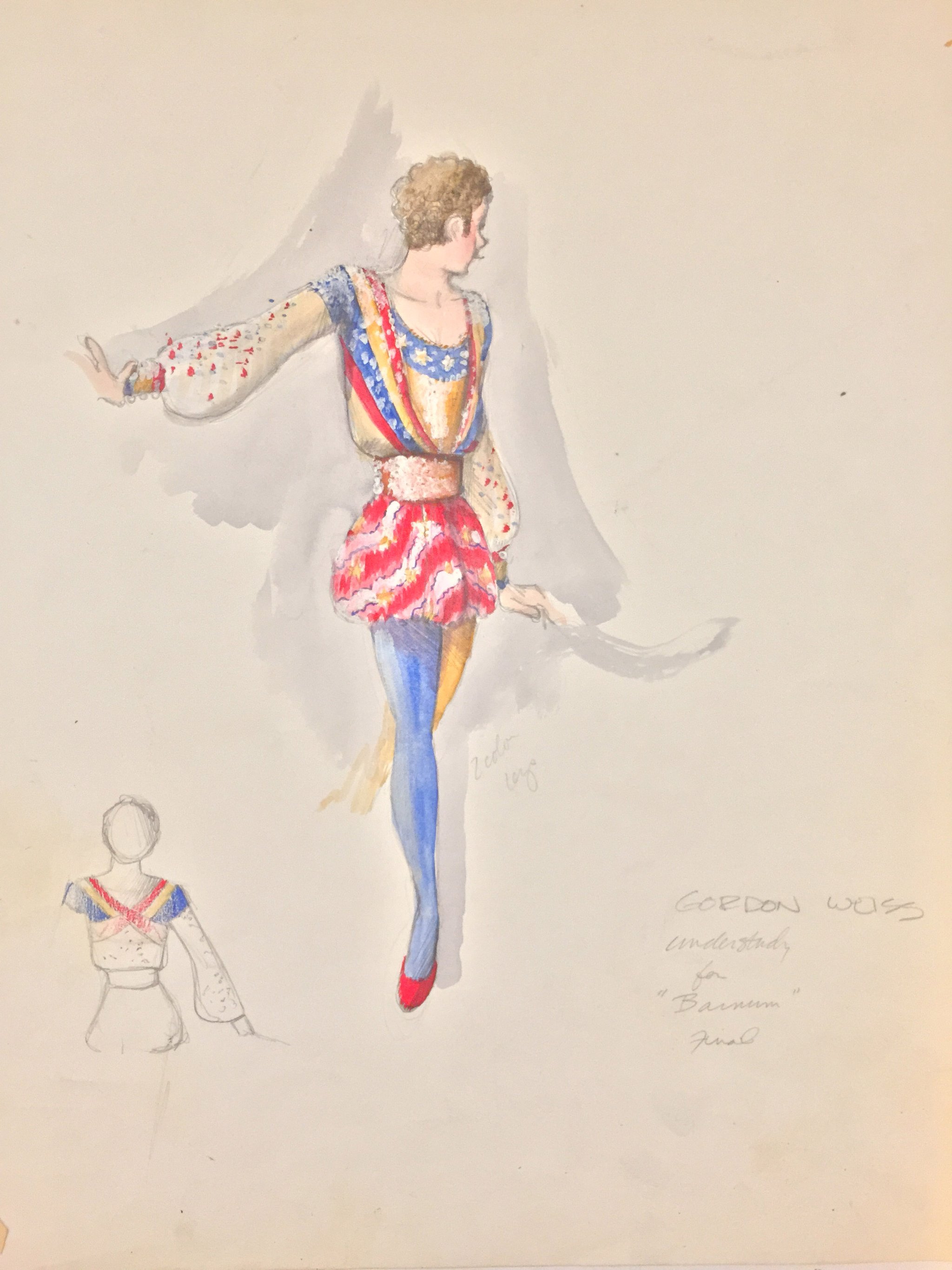 2048x2731 Theoni Aldredge Original Barnum Sketch Clown Male Understudy - Sketch Clown