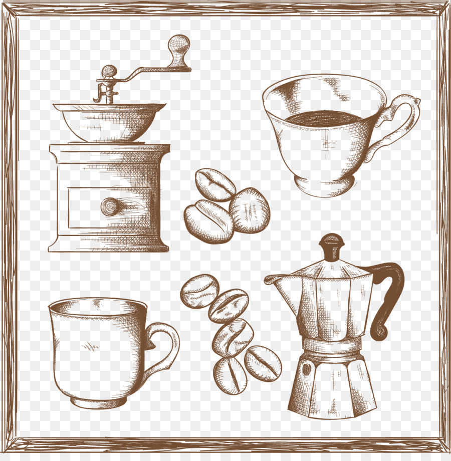 900x920 Coffee Cup Cafe Burr Mill - Sketch Coffee