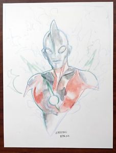 227x300 Ultraman (1966 Costume) Original Art Commission Sketch 9x12 Bust - Sketch Commission