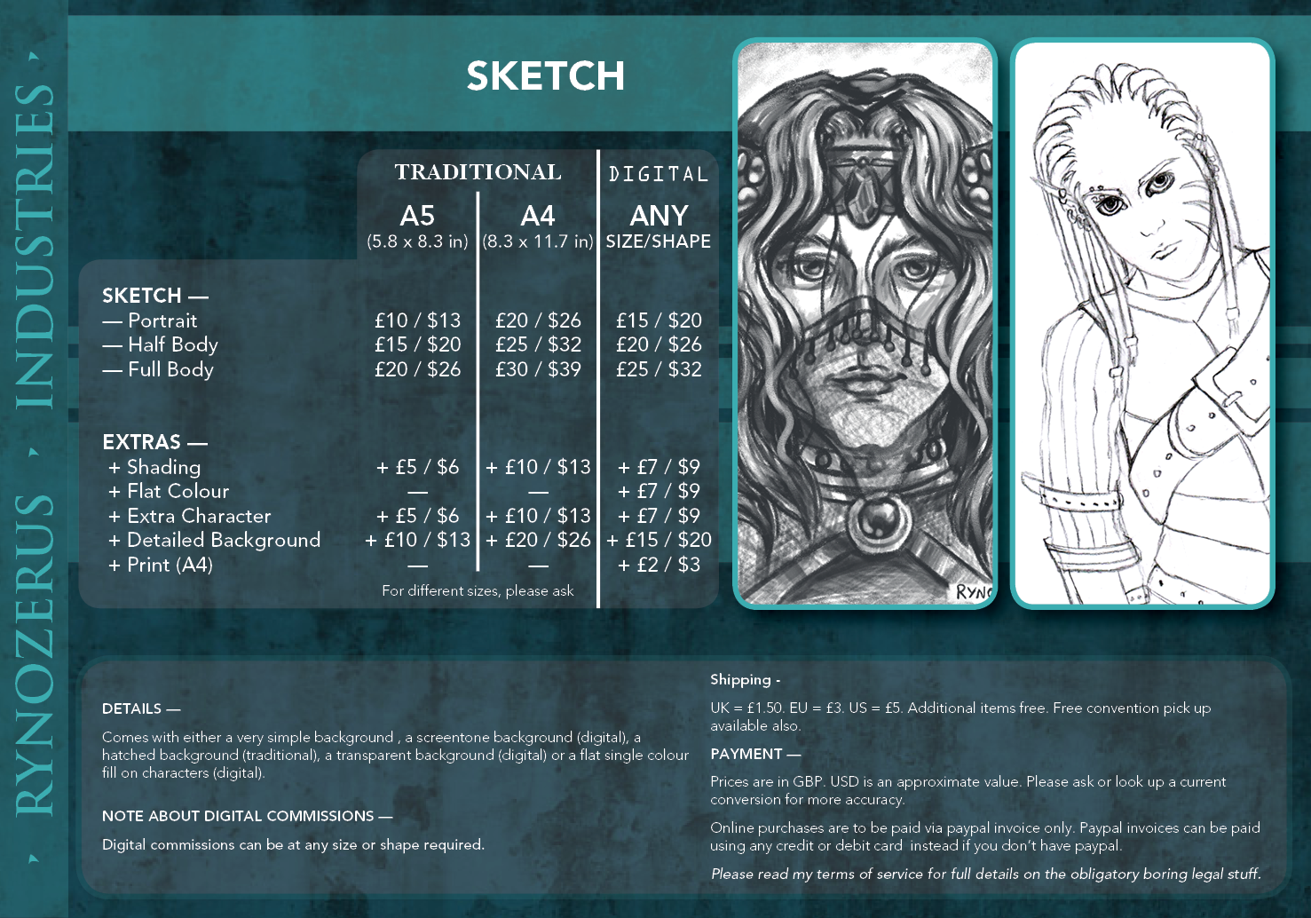 1477x1034 Prices] Sketch Commission Prices By Rynozerus - Sketch Commission Prices