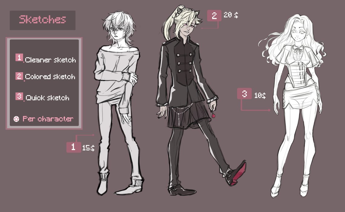 1141x701 Sketch Commission Prices By Sosokrazy - Sketch Commission Prices