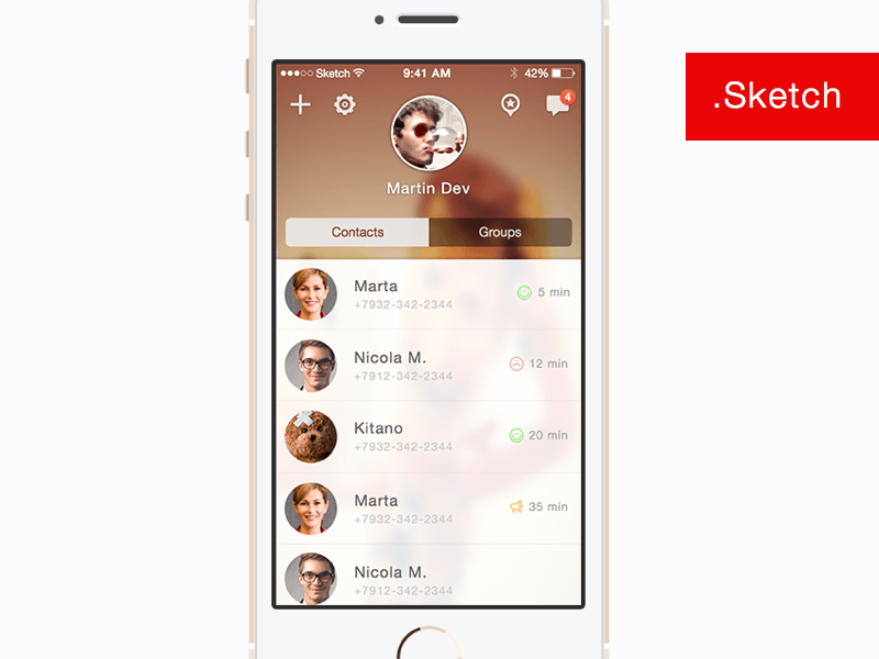 800x600 Contact List Concept Sketch Freebie - Sketch Contact
