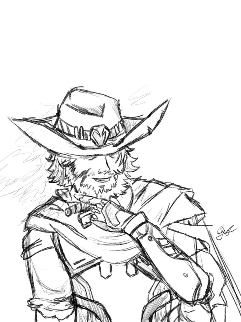 767x1024 Cowboy Sketch Overwatch Amino - Sketch Cowboy