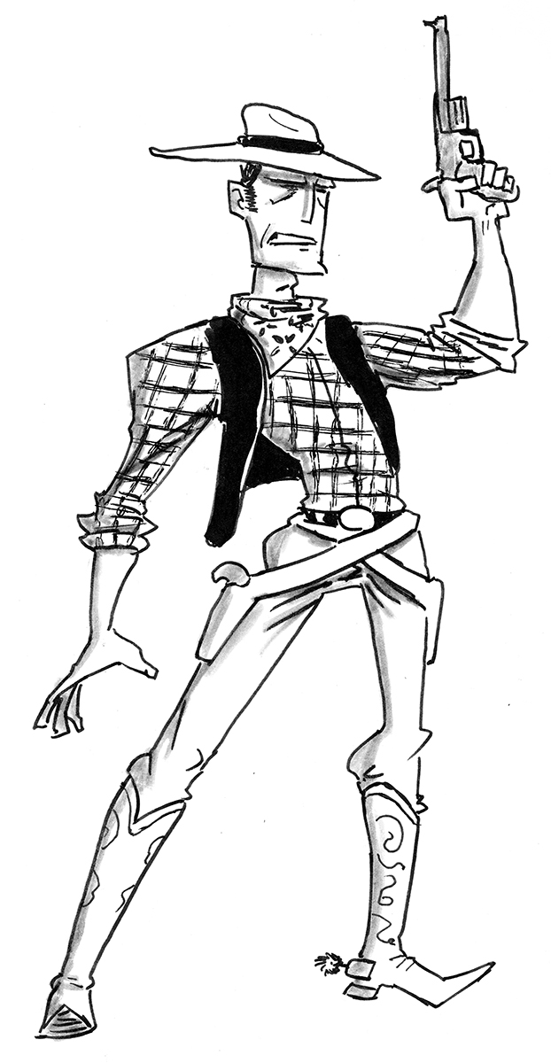 622x1200 Cowboy Sketch By Thenoirguy - Sketch Cowboy