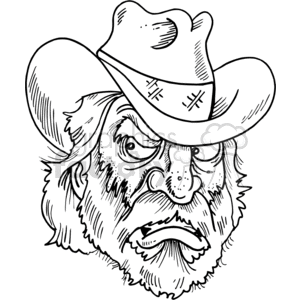 300x300 Royalty Free Cowboy Sketch 373485 Vector Clip Art Image - Sketch Cowboy