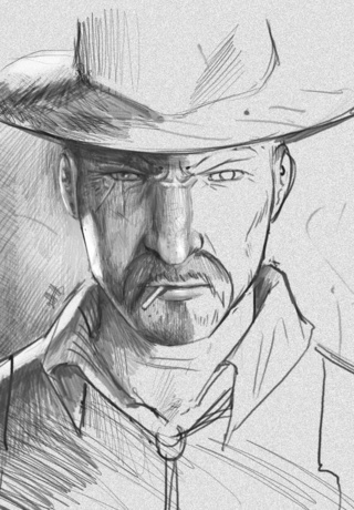 320x460 Sketch Of A Random Cowboy ^^ - Sketch Cowboy