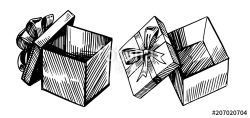 500x236 Gift Box Sketch Stock Image And Royalty Free Vector Files On - Sketch Crate
