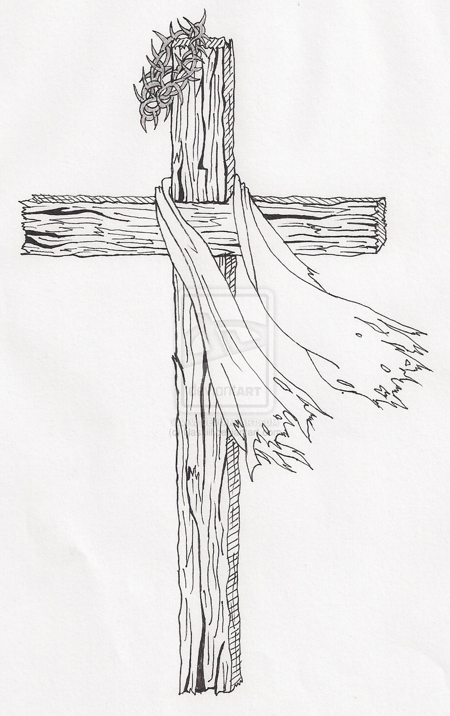 900x1432 Wooden Cross Drawing - Sketch Cross