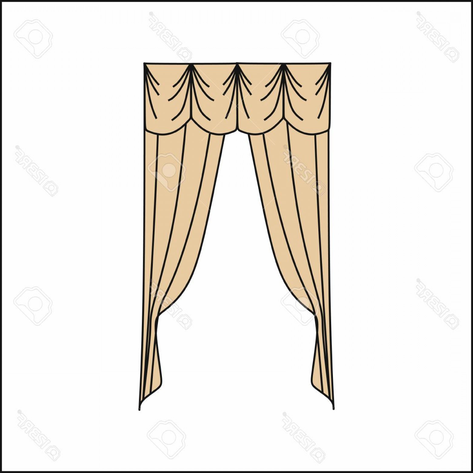 1560x1560 Photostock Vector Window Curtains Curtains Interior Design Sketch - Sketch Curtains