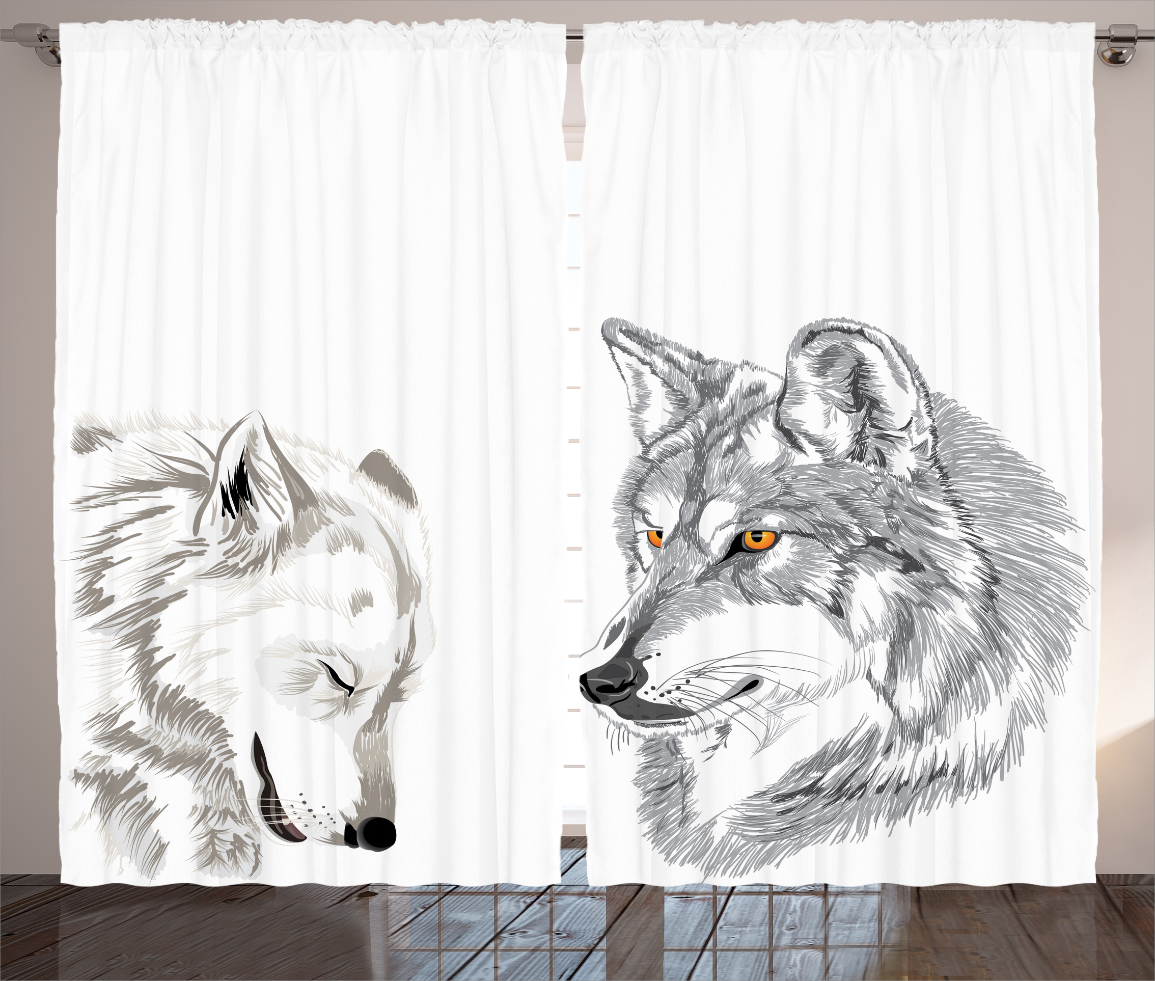 2268x1926 Sketch Curtains 2 Panels Set, Old Fashion Italian Street Sceneries - Sketch Curtains