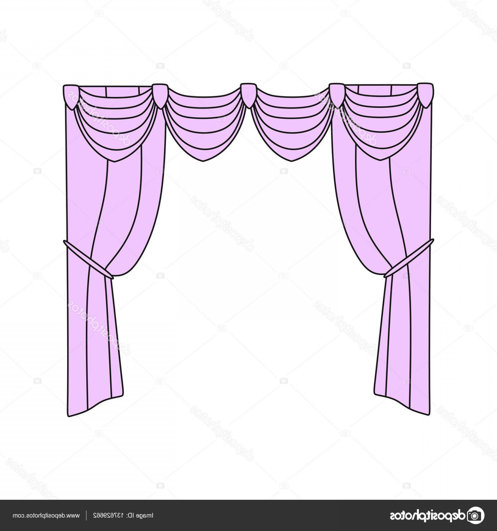 1908x2040 Stock Illustration Curtains Interior Design Sketch Window - Sketch Curtains
