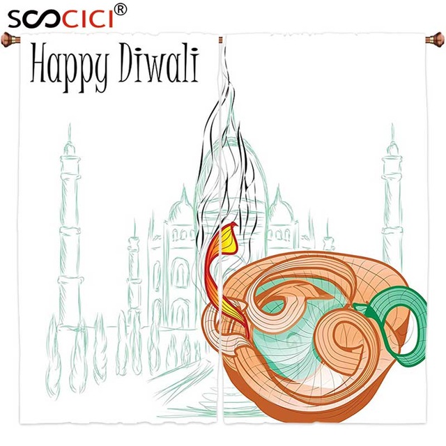 640x640 Window Curtains Treatments 2 Panels,diwali Decor Abstract Palace - Sketch Curtains