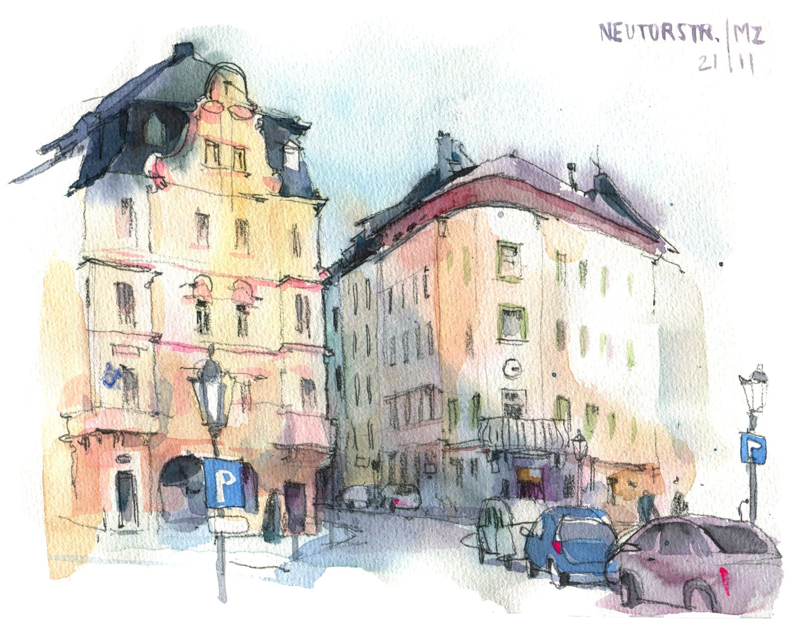 1600x1266 Demo 4 Color Perspective, Color Harmony Urban Sketchers - Sketch Demo