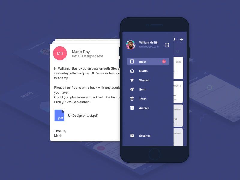 800x600 Maily Demo App Sketch Freebie - Sketch Demo