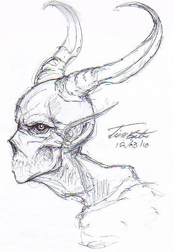 360x521 Demon Profile Sketch By Demented Beholder Art, Art, And More Art - Sketch Demon