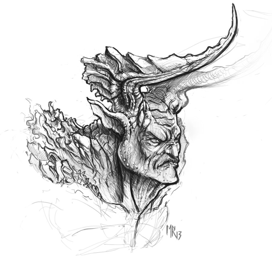 908x879 Demon Sketch By Butteredbap - Sketch Demon