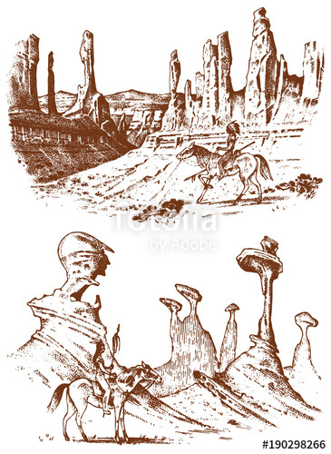 365x500 National American Indian Riding Horse With Spear In Hand - Sketch Desert