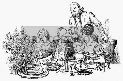 500x328 Image Of Christmas Dinner, 1875. - Sketch Dinner
