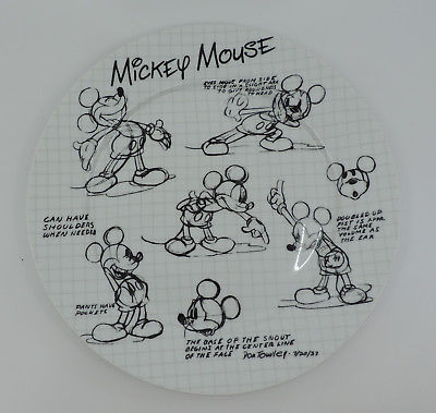 400x379 Sketch Book By Disney Cartoon Sketches 1 Mickey Dinner Plate Don - Sketch Dinner