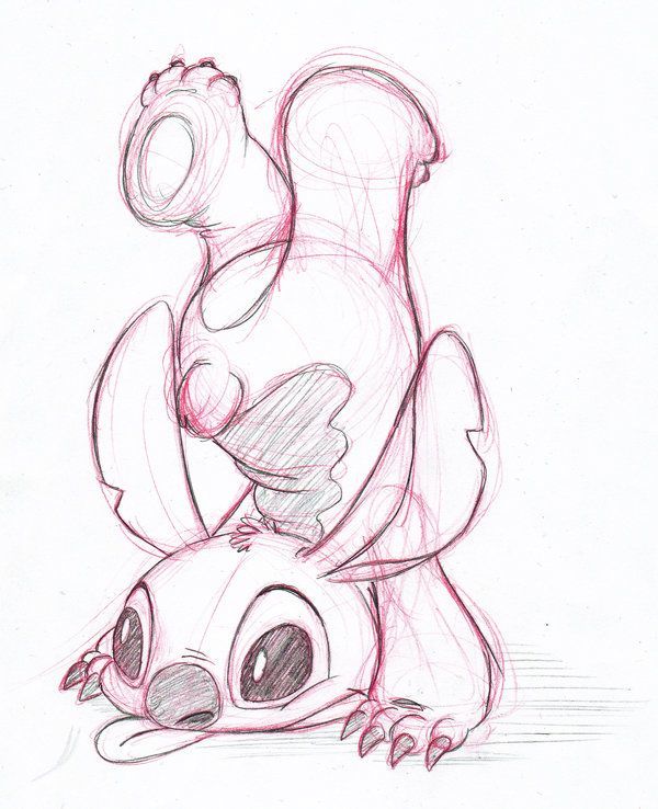 600x738 A Cute Sketch Of Stitch Fan Art Drawings, Disney - Sketch Disney